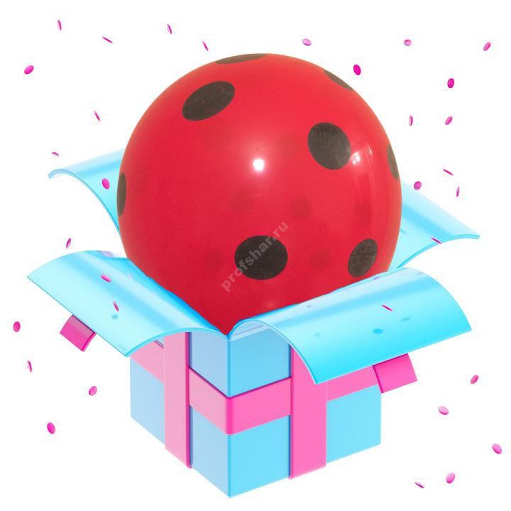 Шар с рисунком цвет красный в горошек