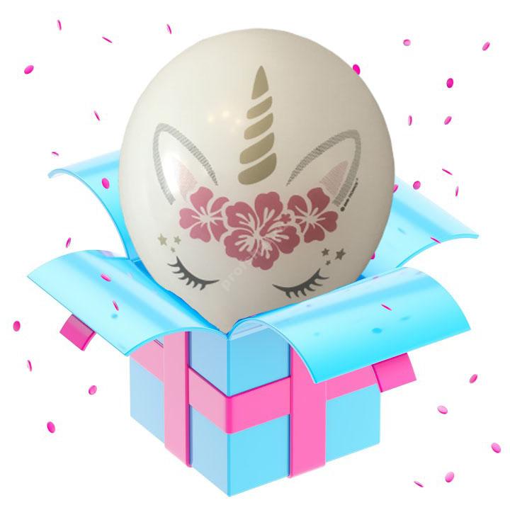 Шар с рисунком цвет белый «Единорог»