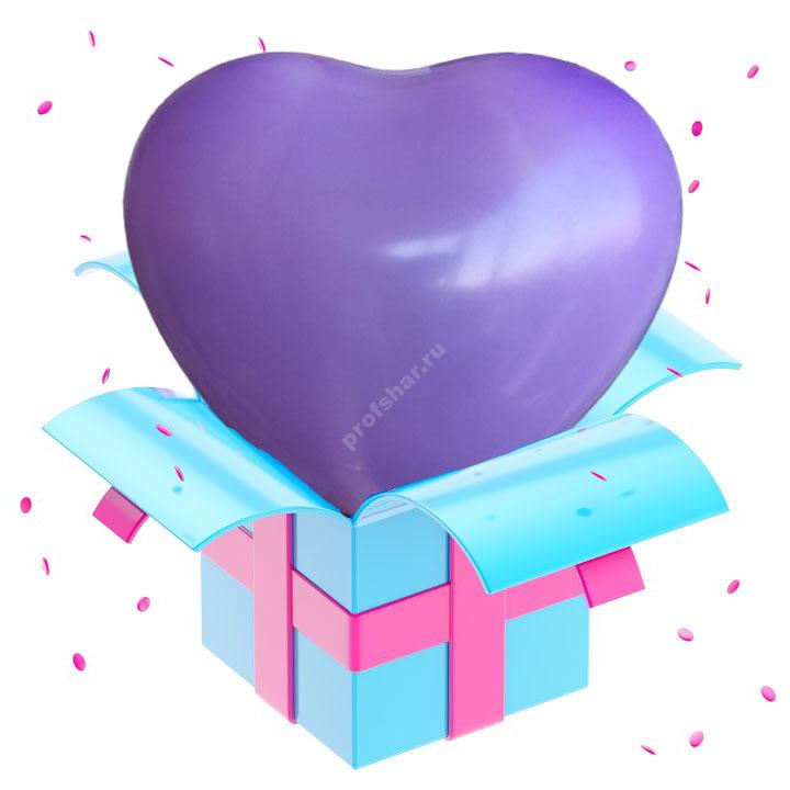 Шар фиолетовый в форме сердца