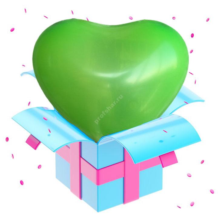 Шар зеленый в форме сердца