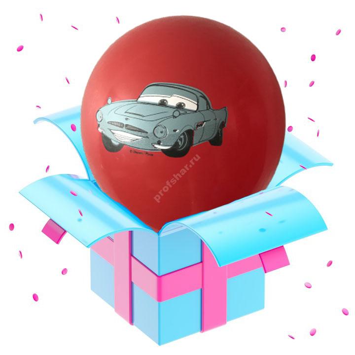 Шар с рисунком цвет красный «Тачки»