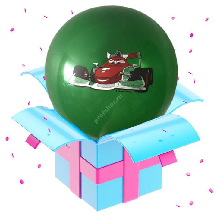 Шар с рисунком цвет зеленый «Тачки»