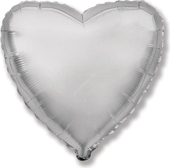 Шар фольгированный сердце цвет серебро
