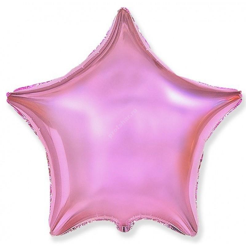 Шар фольгированный звезда цвет розовый