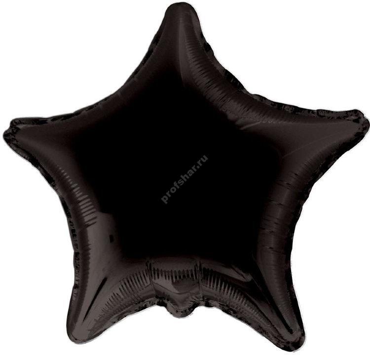 Шар фольгированный звезда цвет черный