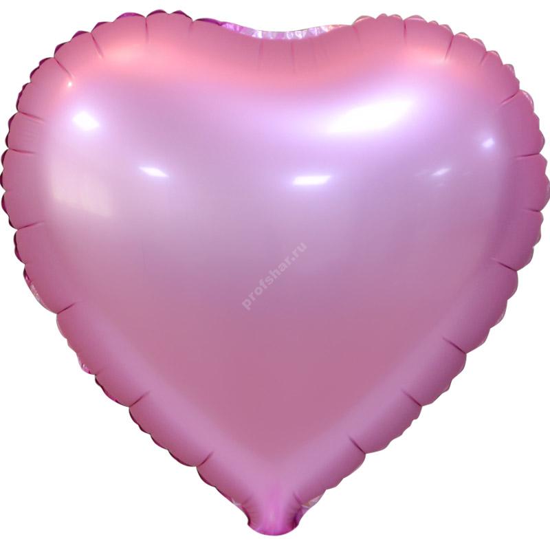 Шар фольгированный сердце цвет нежно-розовый