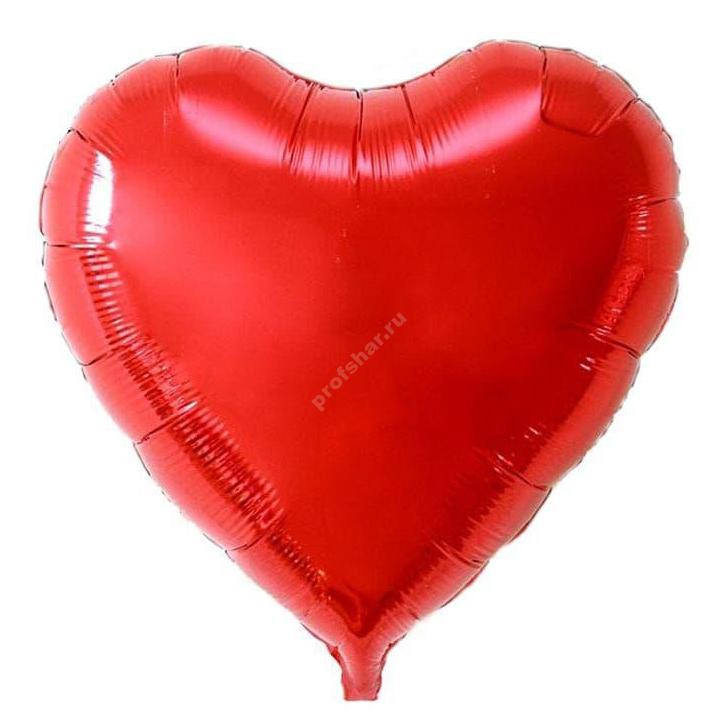 Шар фольгированный сердце цвет красный