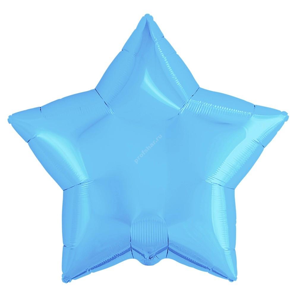 Шар фольгированный звезда цвет голубой